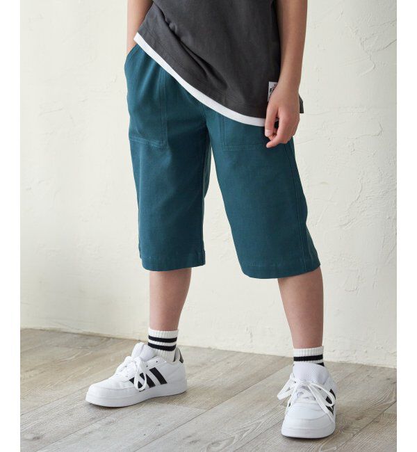 ikka kids「6.5分袖綿ストレッチイージーパンツ（120~160cm）」|その他|ブルー