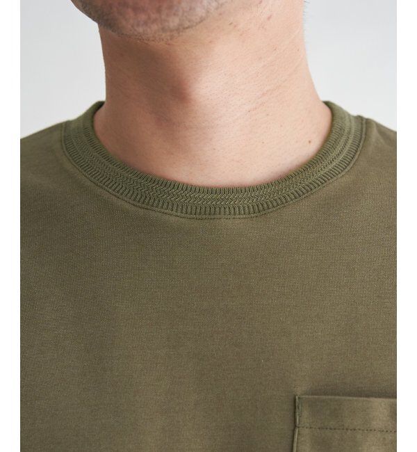 ikka「ライトダンボールジャカード襟ダブルフェイスTシャツ」|Tシャツ・カットソー|