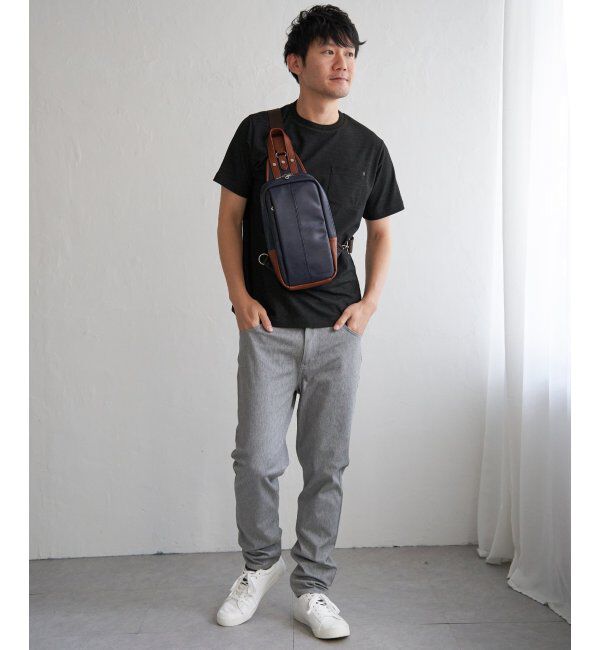 ikka「ライトダンボールジャカード襟ダブルフェイスTシャツ」|Tシャツ・カットソー|