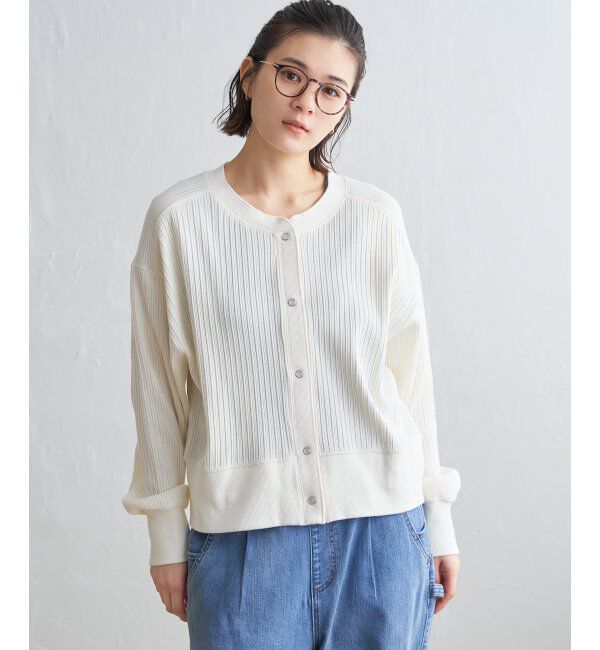 Lbc with Life「パールスナップボタンリブカーデ」|カーディガン|