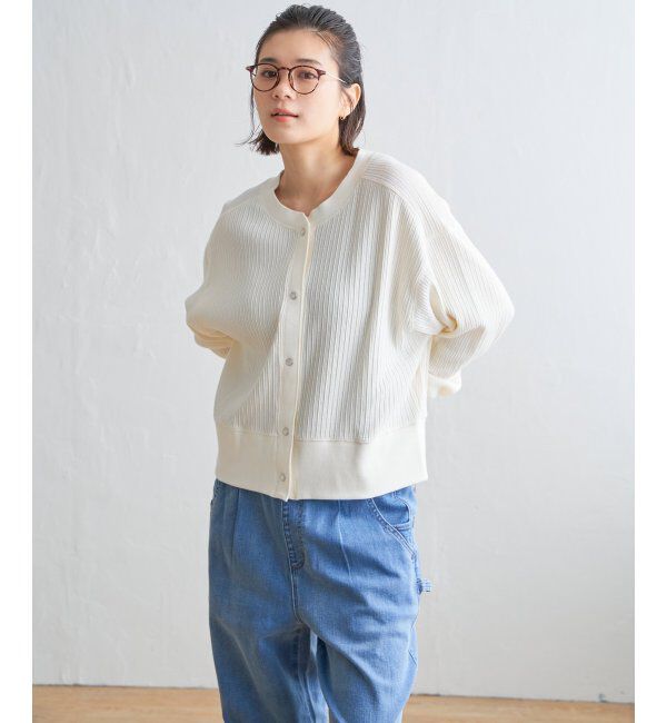 Lbc with Life「パールスナップボタンリブカーデ」|カーディガン|