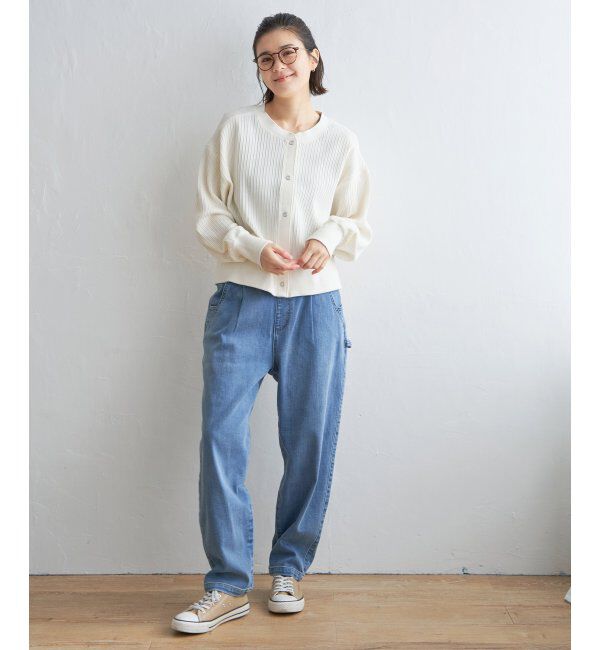 Lbc with Life「パールスナップボタンリブカーデ」|カーディガン|