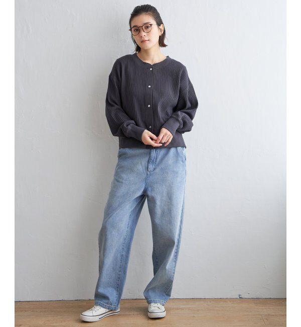 Lbc with Life「パールスナップボタンリブカーデ」|カーディガン|