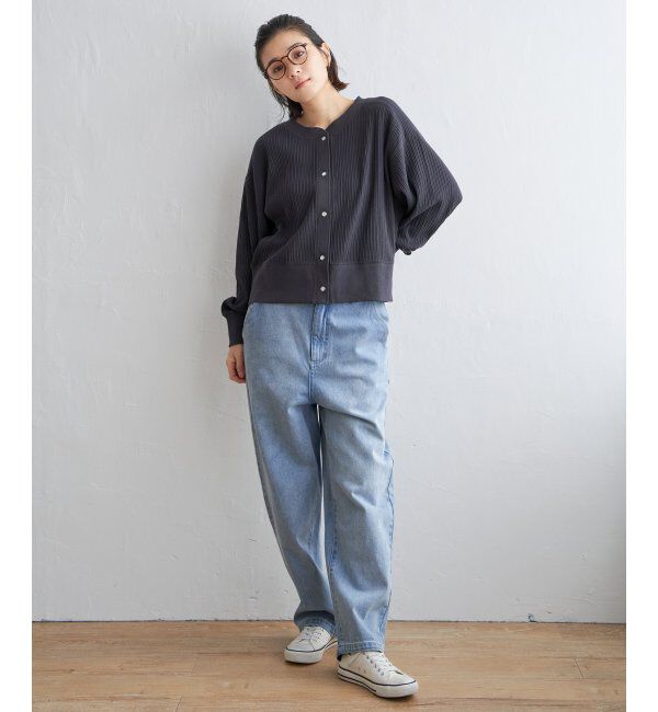 Lbc with Life「パールスナップボタンリブカーデ」|カーディガン|