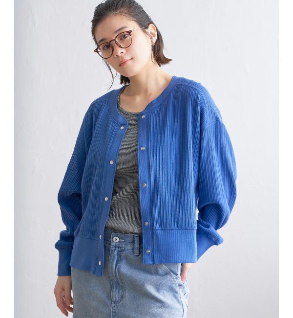 Lbc with Life「パールスナップボタンリブカーデ」|カーディガン|