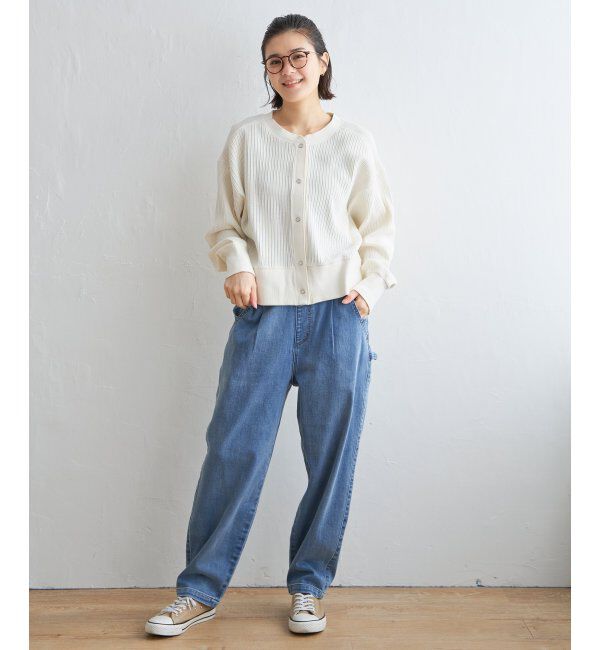 Lbc with Life「パールスナップボタンリブカーデ」|カーディガン|