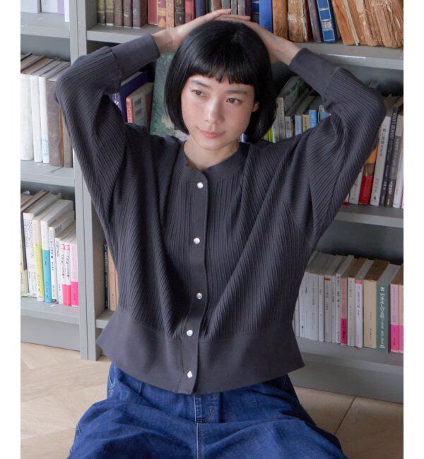 Lbc with Life「パールスナップボタンリブカーデ」|カーディガン|