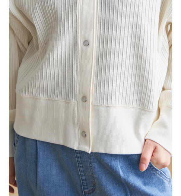 Lbc with Life「パールスナップボタンリブカーデ」|カーディガン|