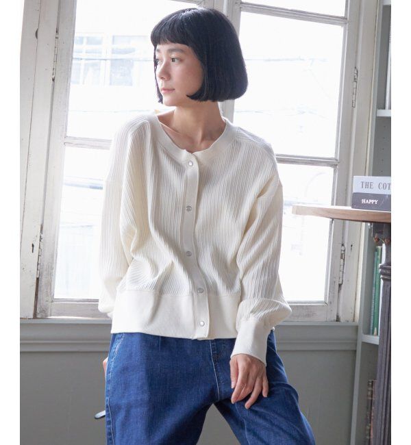 Lbc with Life「パールスナップボタンリブカーデ」|カーディガン|