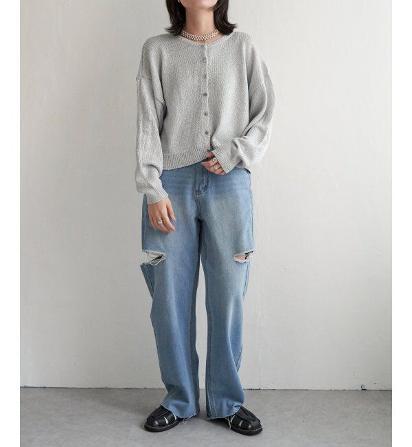 VENCE share style「ラメリリーヤーンカーディガン」|カーディガン|