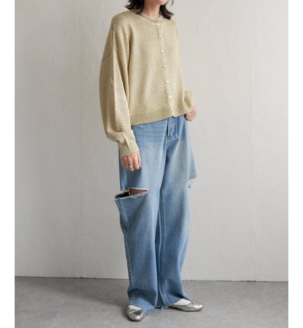 VENCE share style「ラメリリーヤーンカーディガン」|カーディガン|