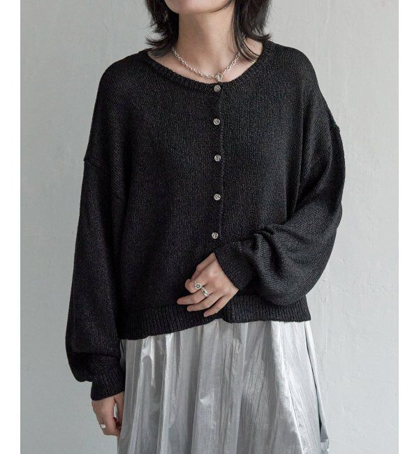 VENCE share style「ラメリリーヤーンカーディガン」|カーディガン|ブラック