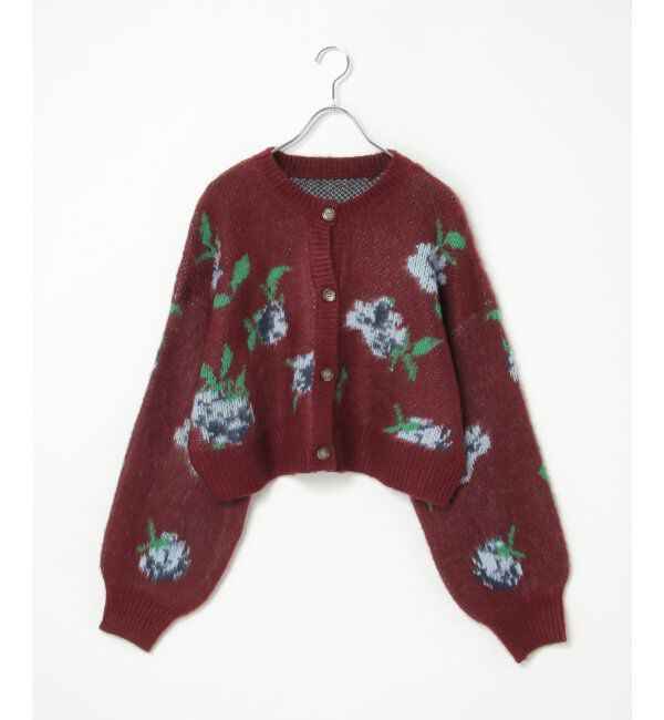 VENCE share style「レトロ花柄ジャガードカーディガン」|カーディガン|
