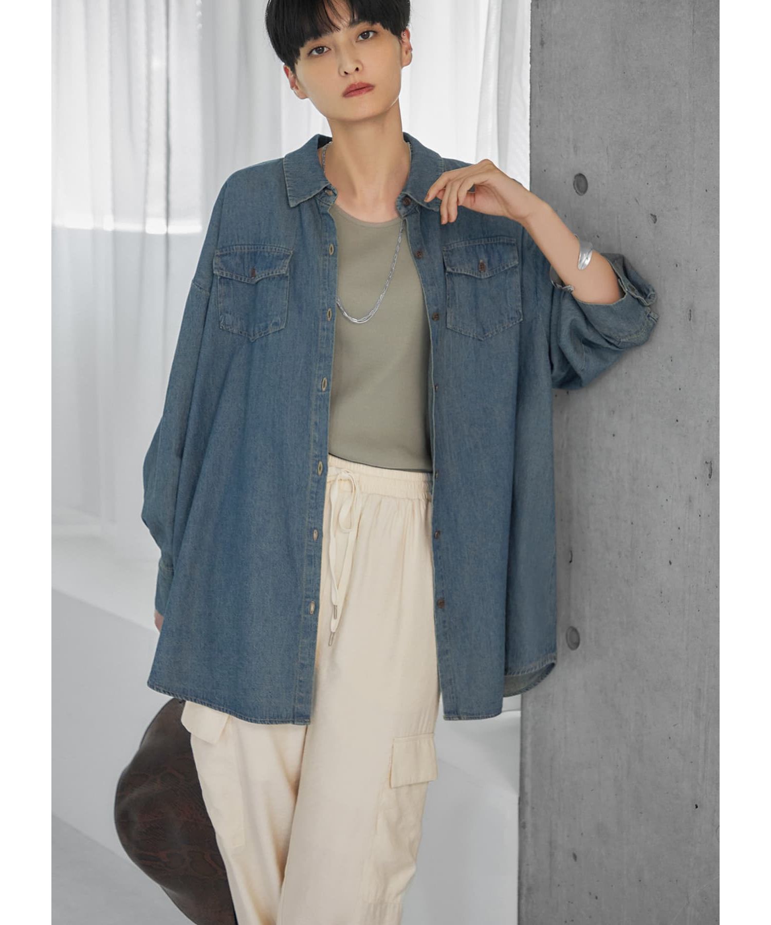 STYLE DELI「オーバーサイズデニムシャツ」|シャツ・ブラウス|ブルー