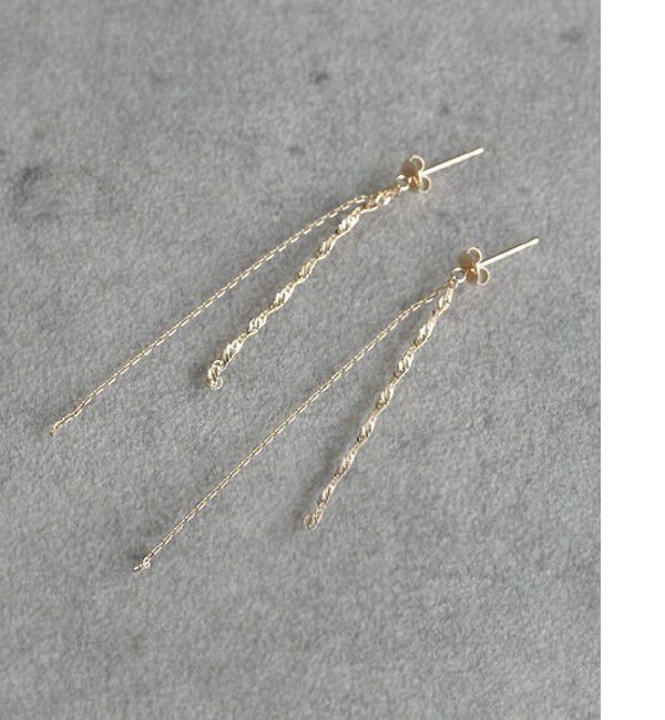  「K10 ダブルチェーンピアス」|ピアス|