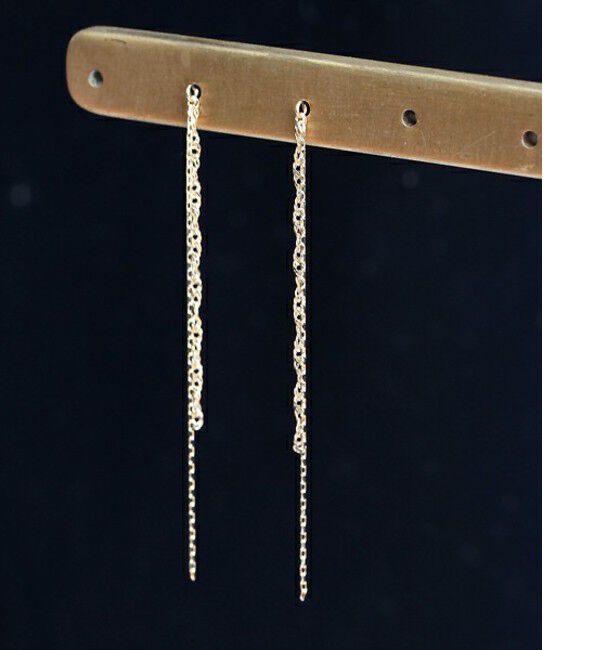  「K10 ダブルチェーンピアス」|ピアス|