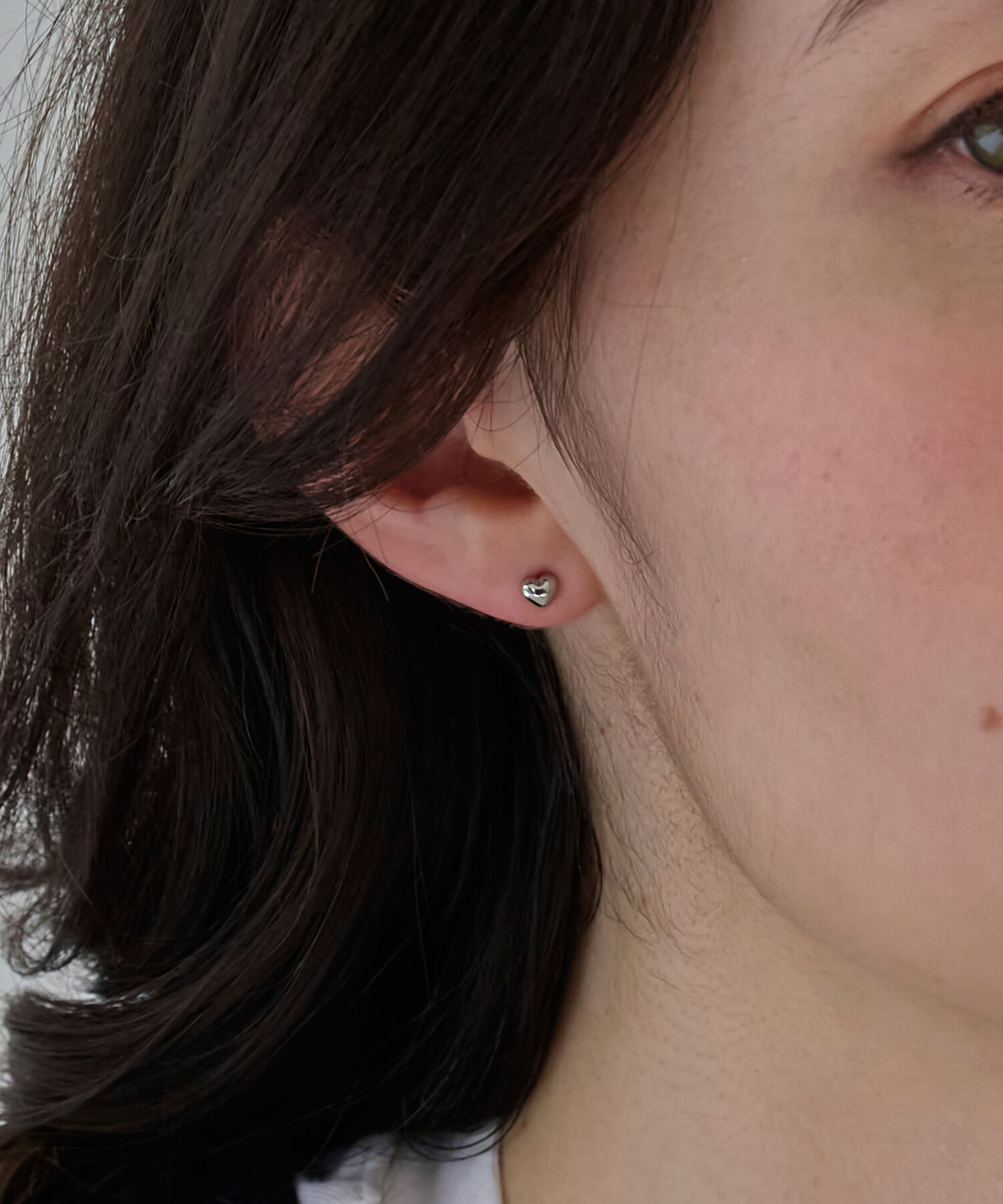 Phoebe「【金属アレルギー対応】パフィーハートピアス　シルバー/サージカルステンレス」|ピアス|シルバー