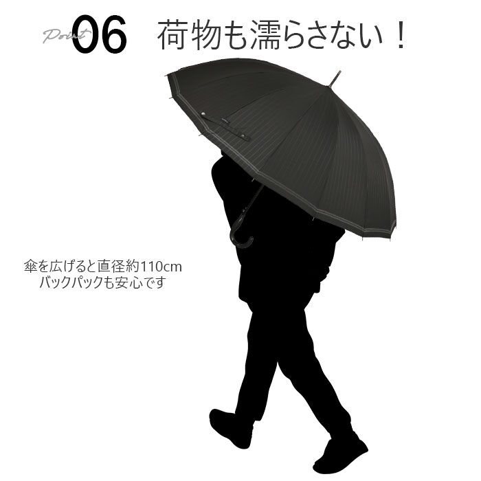 BACKYARD FAMILY「マブ mabu 長傘 メンズ 通販 16本骨 晴雨兼用 雨晴兼用 ジャンプ ワンタッチ UV」|傘|
