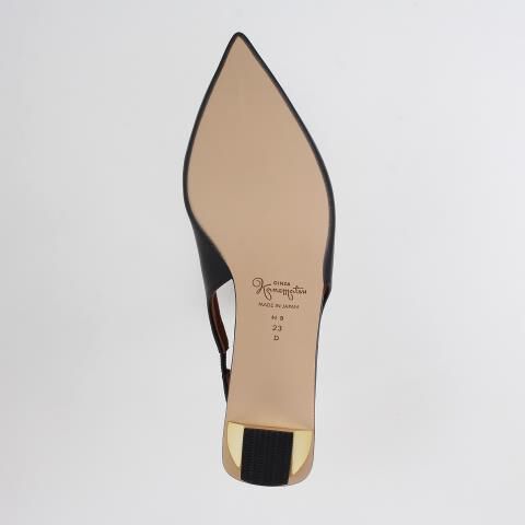 銀座かねまつ「NB250203SHPBLK 【本革】メタリックヒールスリングバックパンプス」|パンプス|