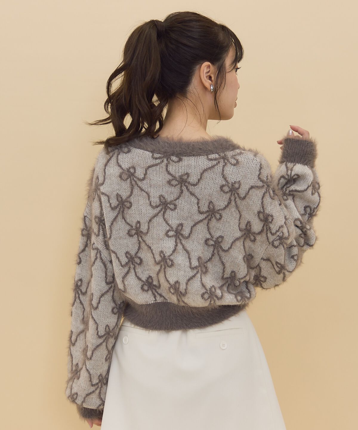 REDYAZEL「リボンジャガードカーディガン」|カーディガン|