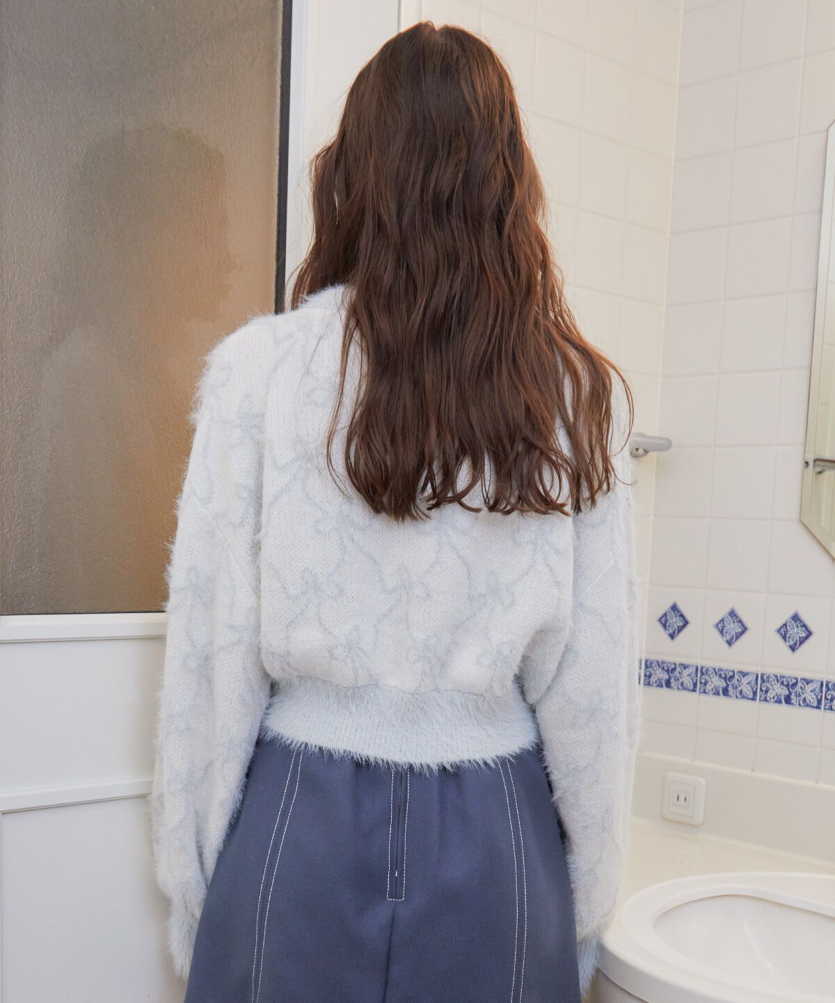 REDYAZEL「リボンジャガードカーディガン」|カーディガン|