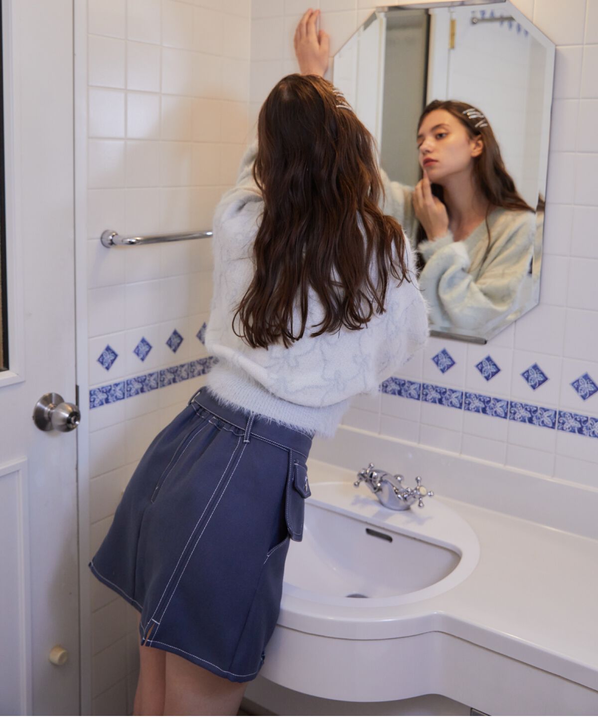 REDYAZEL「リボンジャガードカーディガン」|カーディガン|