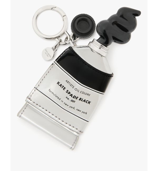 kate spade new york「スクイーズ シャイニー メタリック ペイント チューブ キー フォブ」|チャーム・キーホルダー|BLACK