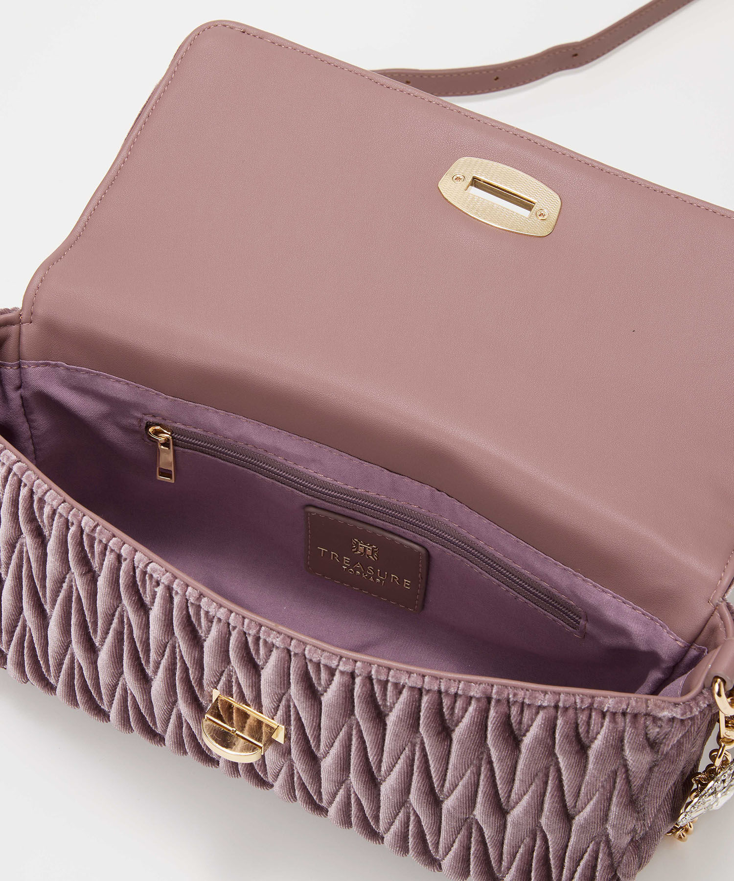 TOPKAPI TREASURE「【TREASURE TOPKAPI】ベルベット キルティング ビジュー ショルダー バッグ」|ショルダー・メッセンジャー|