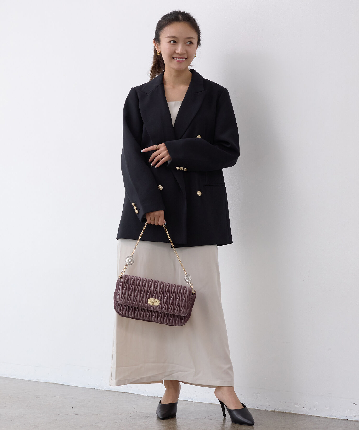 TOPKAPI TREASURE「【TREASURE TOPKAPI】ベルベット キルティング ビジュー ショルダー バッグ」|ショルダー・メッセンジャー|