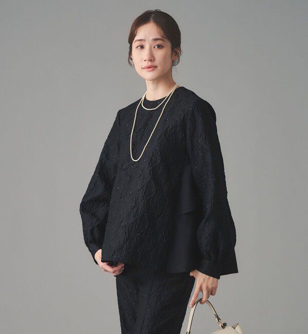 UNITED ARROWS「GISHA 2トーン ジャガード ブラウス」|シャツ・ブラウス|