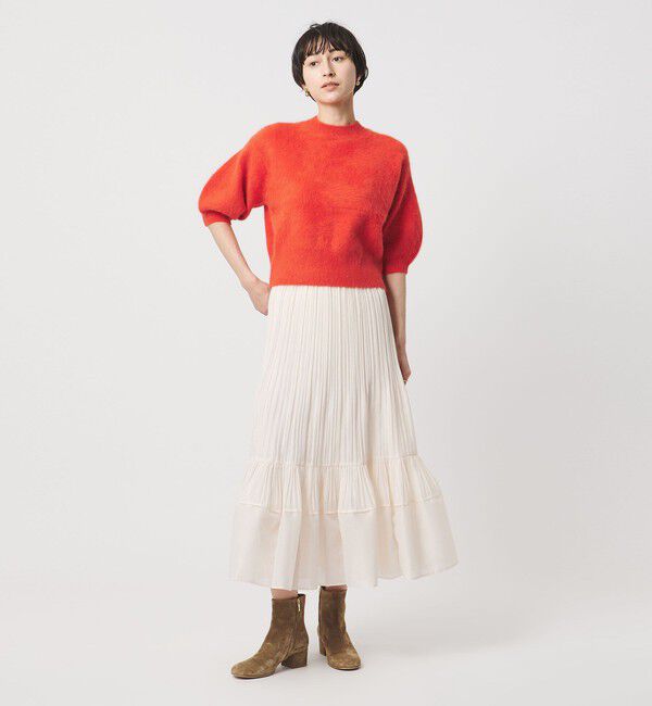 UNITED ARROWS「フォックスカシミヤ ハーフスリーブ Tニット UYHSP」|ニット・セーター|