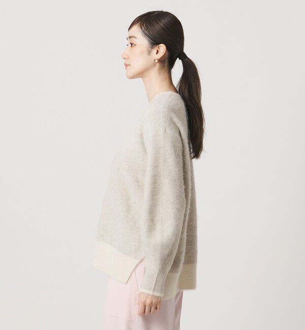 UNITED ARROWS「フォックスカシミヤ バイカラー Vネックニット」|ニット・セーター|