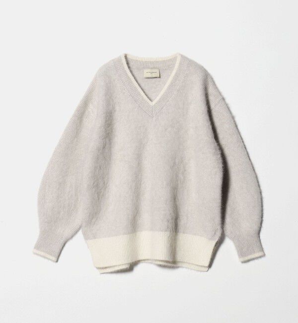 UNITED ARROWS「フォックスカシミヤ バイカラー Vネックニット」|ニット・セーター|