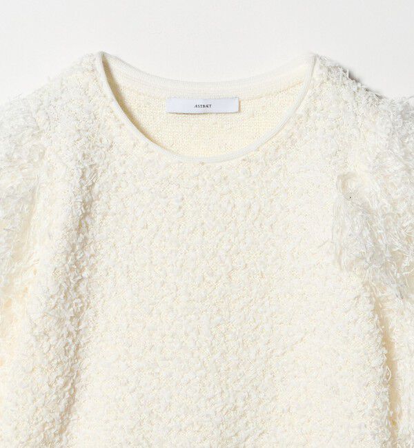 ASTRAET「＜ASTRAET＞ フリンジスリーブ クルーネックニット」|ニット・セーター|