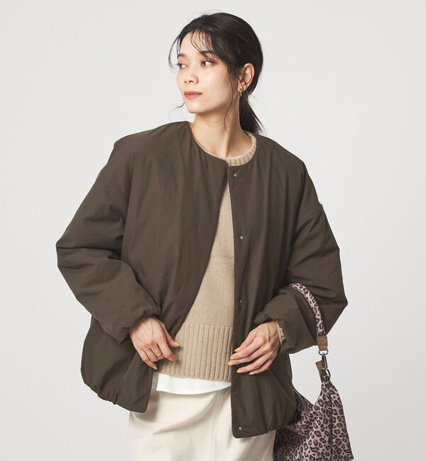 UNITED ARROWS green label relaxing「［size SHORTあり］パフィー ノーカラー ブルゾン 2 撥水 ウォッシャブル」|ブルゾン・スタジャン|