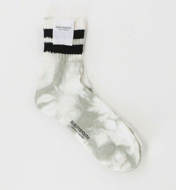 BEAUTY&YOUTH UNITED ARROWS「ツーライン ソフト パイル クウォーター ソックス」|ソックス|LIME