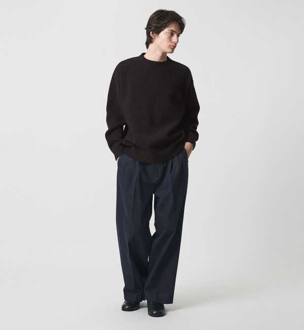 MONKEY TIME「ウール ナイロン ループヤーン クルーネック」|ニット・セーター|