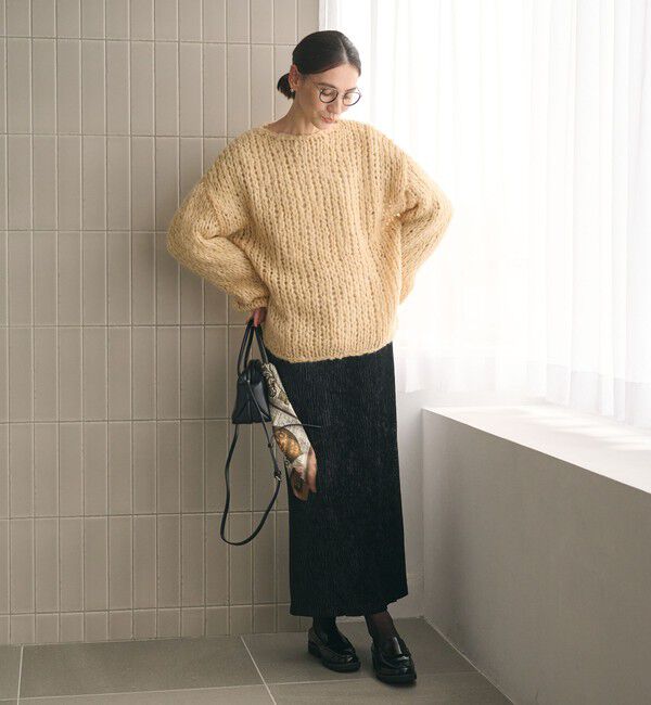 BEAUTY＆YOUTH ウールモヘヤナイロンルーズニットプルオーバー ウールモヘヤナイロン ルーズニットプルオーバー（BEAUTY&YOUTH UNITED