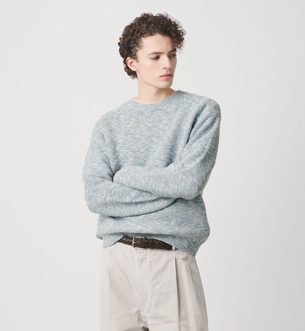 BEAUTY&YOUTH UNITED ARROWS「ガーター ステッチ スラブ クルーネック ニット ウォッシャブル」|ニット・セーター|