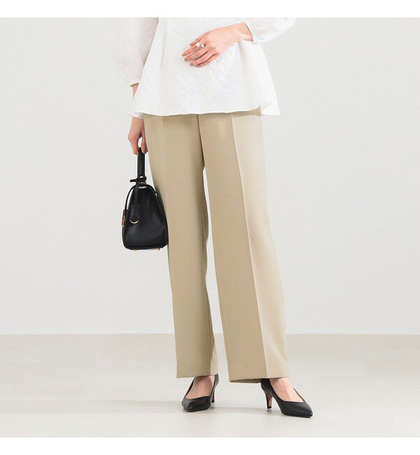 Demi-Luxe BEAMS 「ソフト ストレート パンツ＊」|チノ|BEIGE