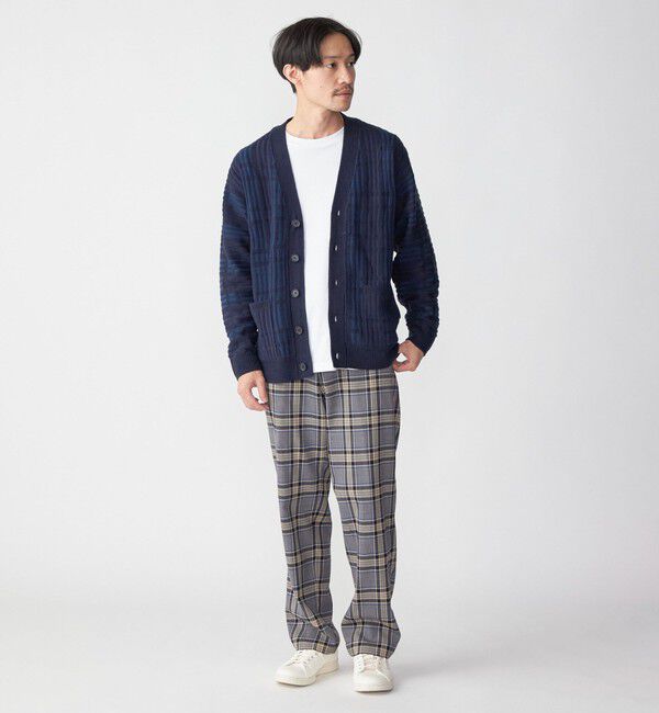 SHIPS「*SHIPS:〈手洗い可能〉ジャカード チェック ニット カーディガン」|カーディガン|