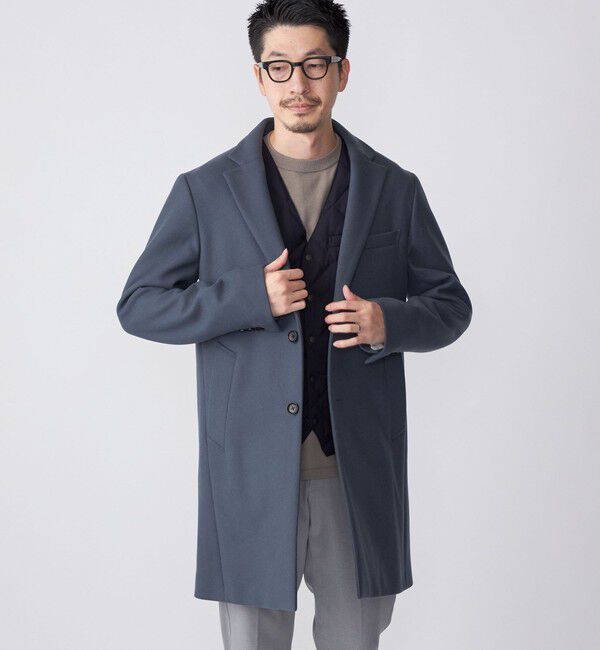 SHIPS「SHIPS: スーパー160'S メリノウール メルトン チェスターコート」|チェスターコート|ロイヤルブルー