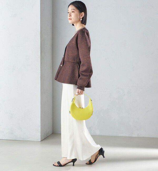 SHIPS for women「* 〈手洗い可能〉ラメ ペプラム バナナ スリーブ カーディガン 24SS ◇」|カーディガン|