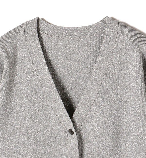 SHIPS for women「* 〈手洗い可能〉ラメ ペプラム バナナ スリーブ カーディガン 24SS ◇」|カーディガン|