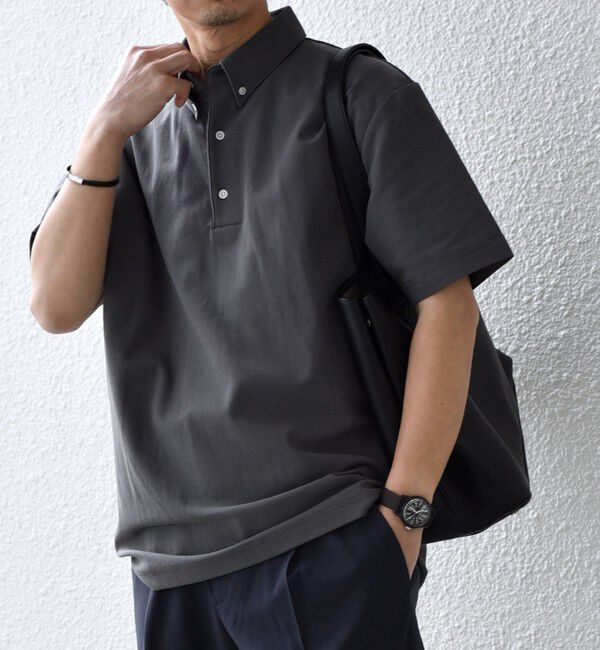 SHIPS any「SHIPS any:〈接触冷感/遮熱/UVカット機能等〉サマーファンクション 鹿の子 ボタンダウンポロシャツ◇」|ポロシャツ|