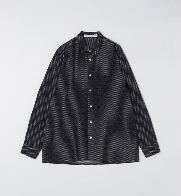 SHIPS「BATEAUX DE SHIPS: レギュラーカラー コットン シャツ 〈単色/ドット〉」|シャツ・ブラウス|ネイビー