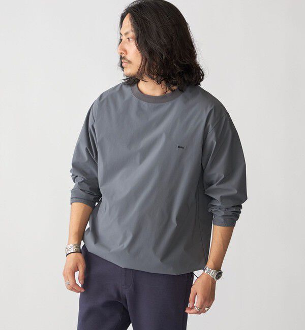SHIPS「【WEB限定】SHIPS:〈撥水〉SOLOTEX(R) マイクロ SHIPSロゴ プルオーバーシャツ」|Tシャツ・カットソー|グレー