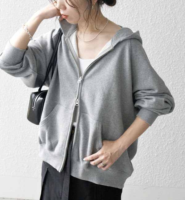 SHIPS any「《一部追加予約》SHIPS any:〈洗濯機可能〉USAコットン 裏起毛 ジップ スウェット パーカー」|パーカー|