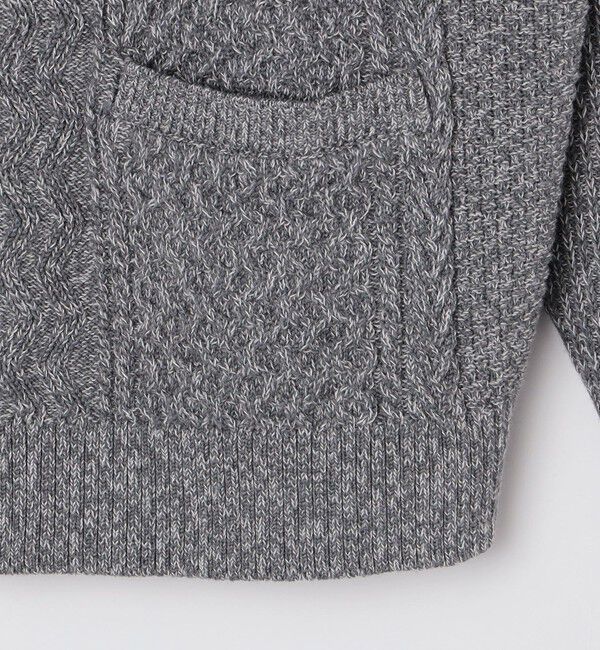 SHIPS「SHIPS:〈手洗い可能〉ウール コットン アラン ショールカラー カーディガン」|カーディガン|