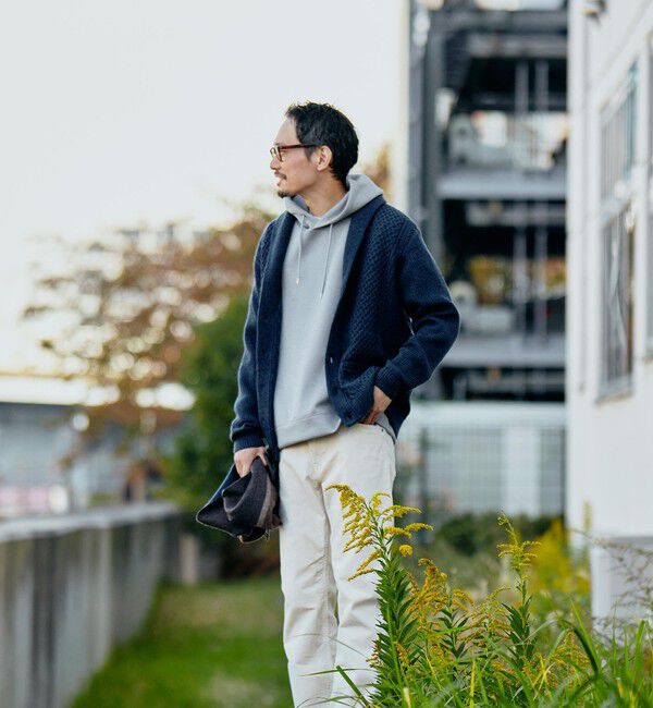 SHIPS「SHIPS:〈手洗い可能〉ウール コットン アラン ショールカラー カーディガン」|カーディガン|